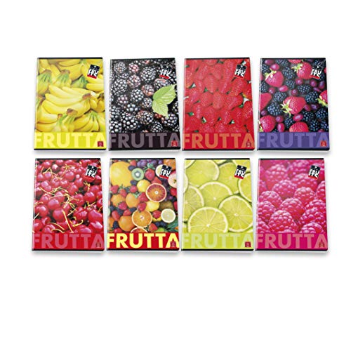 Pigna Maxi Quaderni A4 Frutta, Confezione da 10 Pezzi, 02307685M, Quadretti 5 mm