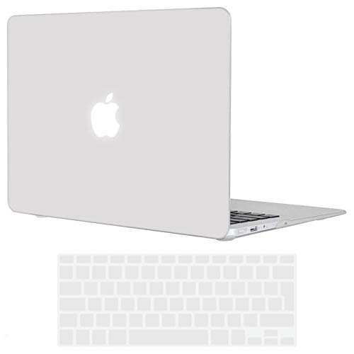 TECOOL Custodia MacBook Air 13 Pollici 2010-2017 (Modello: A1466 / A1369), Plastica Case Dura Cover Rigida Copertina con Copertura della Tastiera in Silicone per MacBook Air 13.3 - Frost
