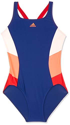 adidas Fit 1Pc CB, Costume da Nuoto Donna, Blu(Dark Blue/Solar Red), 34