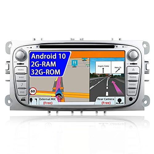Autoradio Android 9.0 Doppia Din Car Stereo Radio Navigation Per Ford Focus Mondeo S-Max Focus Galaxy C-MAX Supporto Mirror Link 4G WiFi DAB Volante USB | Gratuita Camera & Canbus | 7 pollici 2G/32G |