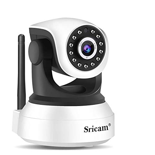 Sricam SP017 Telecamera di Sorveglianza Wireless 1080P, Videocamera IP HD Interno WiFi/Ethernet con Visione Notturna, Audio Bidirezionale, Sensore di Movimento, Compatibile con iOS/Android/Windows PC