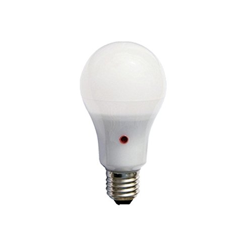 F-Bright - Lampadina LED standard, con sensore crepuscolare, attacco E27, 12 W, colore bianco, 12,5 x 6,5 cm
