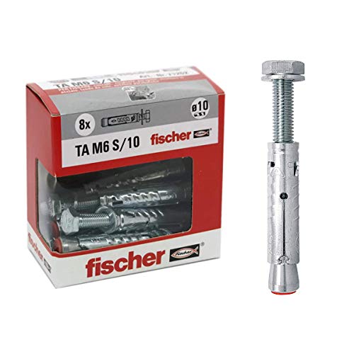 Fischer Tasselli acciaio TA M 6 S/10 Y con vite testa esagonale, 71252