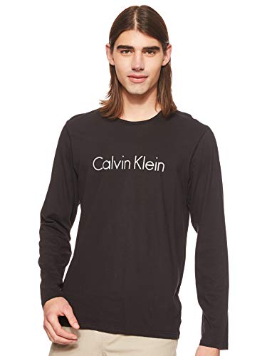 Calvin Klein L/s Crew Neck T-Shirt, Nero (Black 001), Large Uomo
