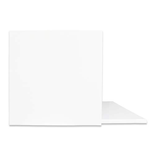Eono by Amazon - Tela Allungata 40 cm x 40 cm Set di 2 Cotone Bianco 100%