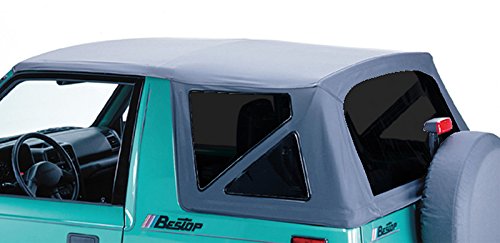 Bestop/Pavement Ends - Tettuccio di ricambio Softop Hood con finestrini colorati, colore: nero (1988 fino al 2004)