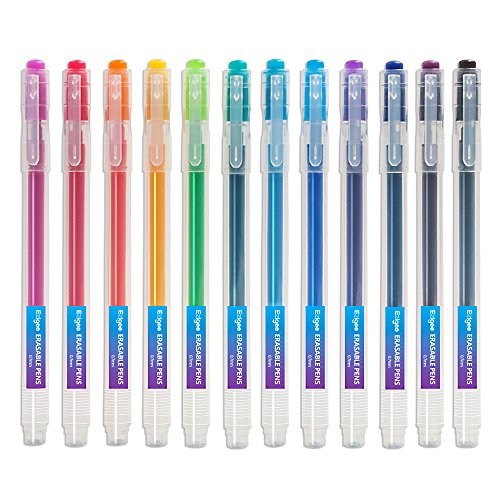 Penne Cancellabili Punta 0.7 mm – Penna Ricaricabile Colori Assortiti Confezione da 12 - Ezigoo