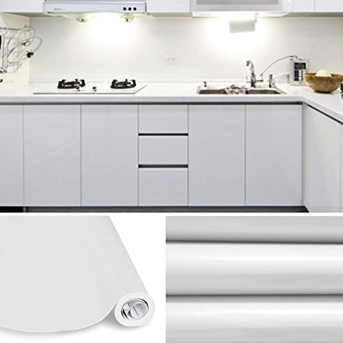 KINLO Adesivi da cucina per mobili 0.6M*5M(1 Rotolo) Grigio Nessuna colla PVC Impermeabile Adesivi mobili rinnovato mobili da cucina autoadesivo wall sticker per guardaroba