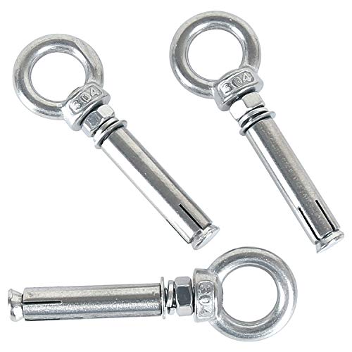 Bulloni di Espansione M6 x 50mm 304 Acciaio Inossidabile Vite Espansione Ancoraggio Anello Bullone Occhiello Vite ad Espansione con Bullone ad Anello 5 pz