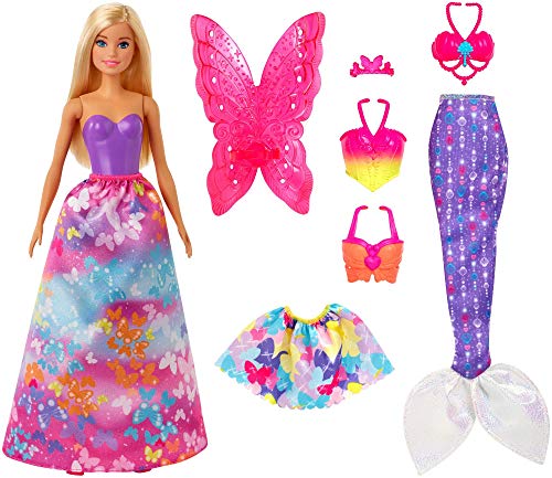 Barbie- Dreamtopia Playset con Bambola Bionda con 3 Outfit, Giocattolo per Bamini 3+ Anni, GJK40