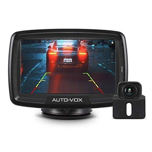 AUTO-VOX CS-2 Telecamera Retromarcia Wireless Digitale, Impermeabile IP68, Visione Notturna, Monitor da 4.3