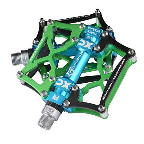 ROCKBROS Pedali Bici Pedali in Alluminio per Bici MTB 9/16 Universali Cuscinetti Sigillati Taglio CNC Anodizzazione