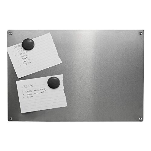 Bacheca magnetica | Bacheca per appunti in acciaio formato A3 | 4 magneti e chiodi inclusi | Elenco e promemoria Organizzatore | Bacheche per la casa e l'ufficio | M&W