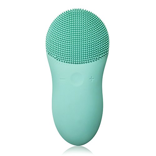 TouchBeauty - Spazzola detergente per viso e dispositivo acustico ricaricabile, impermeabile all'acqua, per pulire i pori in profondità ed esfoliazione delicata AG-1788G (verde)