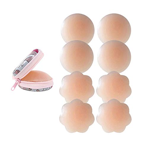 YouGa Silicone Copricapezzoli - Copri Capezzolo, 2/4/8 Coppie Adesivi Copricapezzoli In Silicone Copricapezzoli Da Donna Autoadesivi Reggiseni Bra Pad (beige-Ⅰ)