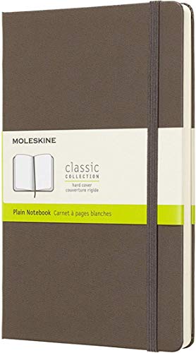 Moleskine Classic Notebook, Taccuino con Pagine Bianche, Copertina Rigida e Chiusura ad Elastico, Formato Large 13 x 21 cm, Colore Marrone Terra, 240 Pagine