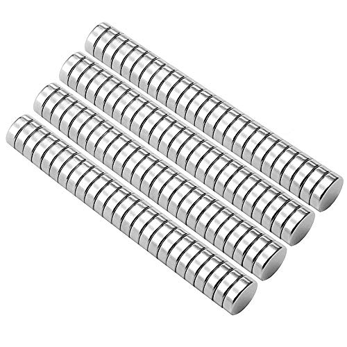 Piccoli magneti multiuso per frigorifero, scienza, artigianato - Disco rotondo piccolo, argento, 5 mm x 1 mm (0,2 pollici), 100 pezzi