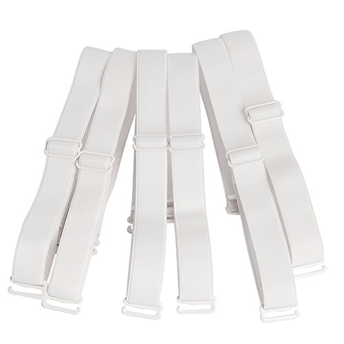 Closecret Lingerie Accessori Ladies Reggiseno elastico regolabile rimovibile per reggiseno con spalline da 12 mm e 15 mm di larghezza (confezione da 3) (15mm, bianco)