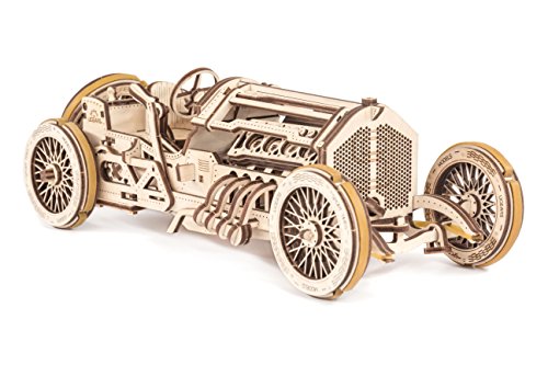 UGEARS U-9 Grand Prix - Auto Modello in Legno - Set di Costruzione Meccanica - Macchina da Corsa