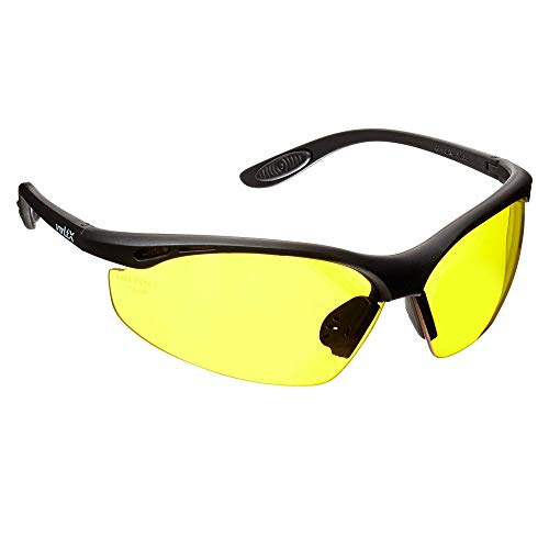 voltX 'CONSTRUCTOR' Occhiali di sicurezza Plano con certificazione CE EN166F/Occhiali da ciclismo (GIALLI) + Lente UV400 con trattamento anti appannamento