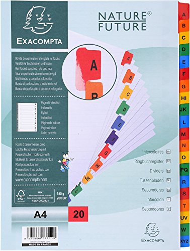 Exacompta 1111E Divisori e Segnaletica, 29.70 x 22.50 x 0.30 cm, Bianco