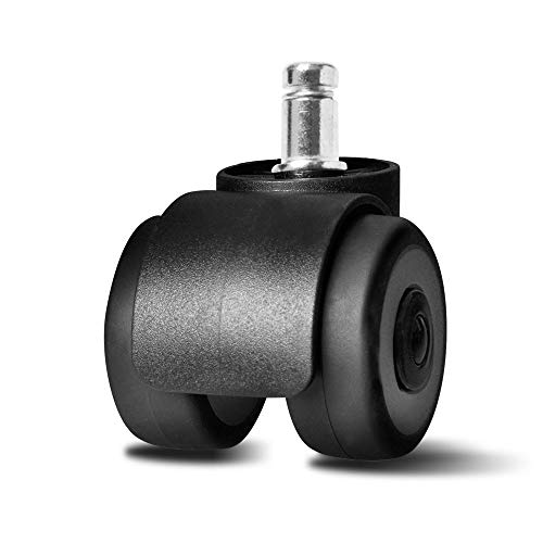 Castors - Ruote girevoli di ricambio per sedia da ufficio, colore nero e bianco, set da 5 2