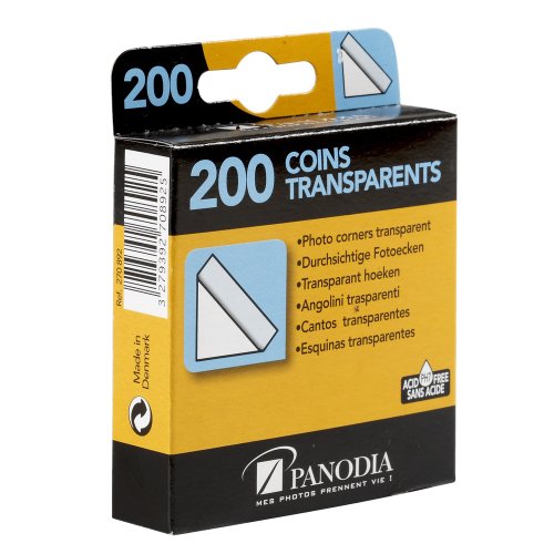 Panodia - Angolini Adesivi per fotografie, Colore: Trasparente (Confezione da 200)