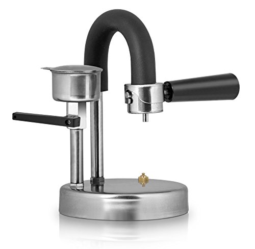 Kamira - L'Espresso Cremoso sul Fornello di Casa Senza Cialde ne Capsule, Acciaio Inox, Grigio/Nero, 21 x 14 cm