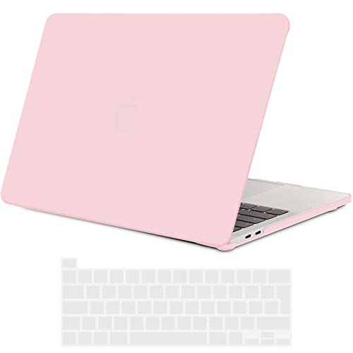 TECOOL Custodia MacBook PRO 13 Pollici 2020 (Modello: A2338 M1 / A2289 / A2251), Plastica Cover Case Rigida e Copritastiera in Silicone per MacBook PRO 13.3 con Touch Bar - Rose Quartz
