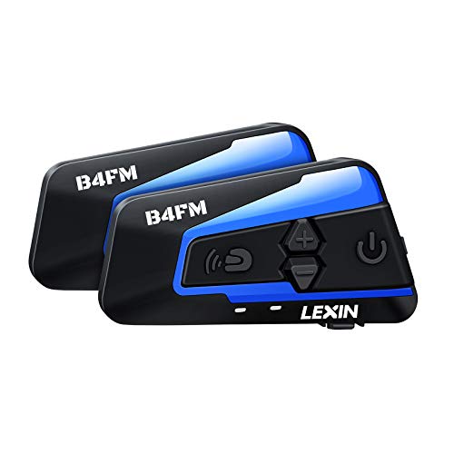 LEXIN 2X B4FM Interfono Moto con Radio FM, Casco di Comunicazione Auricolare Bluetooth e Riduzione del Rumore Fino a 4 Motociclisti, Universale Fuoristrada/Motociclo/Motoslitta Wireless Citofono