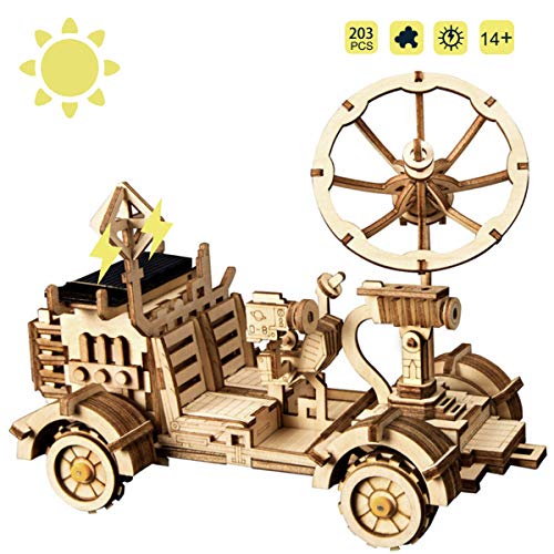 ROKR Energia Solare Giocattolo Set-STEM Toys-Kit di Puzzle in Legno 3D-Kit di Costruzione Modello Meccanico per Adolescenti e Adulti (Moon Buggy)