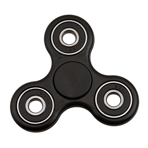 Toyland Black with Black Rings Fidget Spinner à Main - Soulagement de Stress et d'anxiété pour Les Enfants et Les adultes