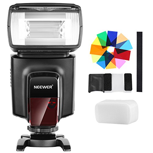 Neewer TT560 Kit Speedlite Flash con 12 filtri colorati e kit di diffusori rigidi, Nero