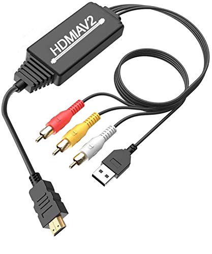 HDMI a RCA Convertitore Adattatore, da 1080P HDMI a AV 3RCA CVB Convertitore audio video composito Supporta PAL per DVD/HDTV/Laptop/Xbox ecc …
