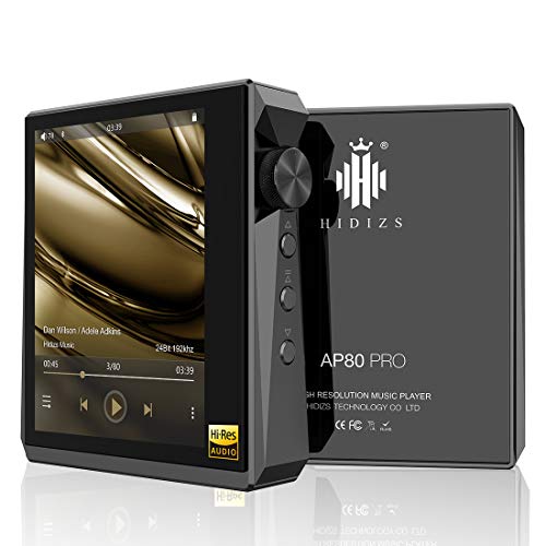 HIDIZS AP80 PRO MP3 Player with Bluetooth, High Resolution Lossless Music Player with LDAC/aptX/FLAC/Hi-Res Audio/FM Radio, Digital Audio Player with Full Touch Screen (Black)