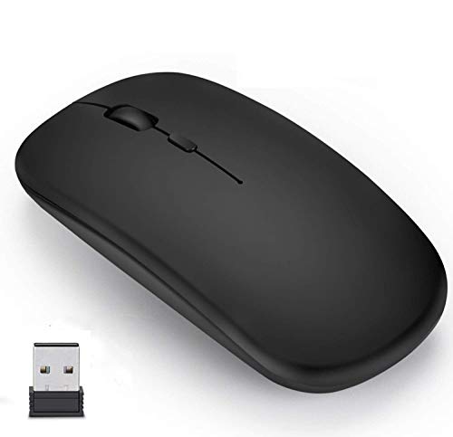 Mouse Wireless, iAmotus Mouse Ricaricabile Silent Click 2.4G 3 Livelli DPI Nano Ricevitore Ottico USB Mouse Wireless Portatile Adatto per Ufficio Compatibile con Laptop / PC / Computer / Mac (Nero)