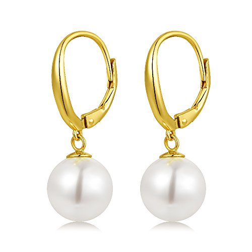 jiamiaoi Orecchini argento 925 orecchini di perle donne orecchini in oro orecchini a cerchio donne orecchini di perle swarovski argento, regalo per le donne