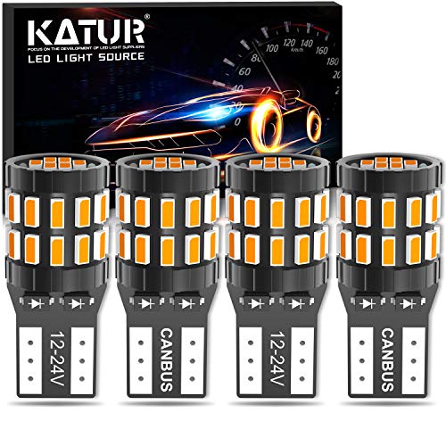 KATUR T10 W5W LED 194 168 2825 Lampadina Cuneo LED CANBUS Senza errori Super Luminoso Giallo Ambra 30x3014SMD 12-24V per Luci Car Dome Map Door Luce di cortesia per Targa (Versione aggiornata)