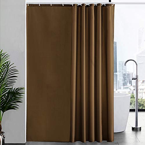 Furlinic Tende Doccia Anti-Muffa Tessuto in Poliestere Marrone Tende Doccia Angolare Impermeabile Lavabile Tenda Vasca da Bagno con 12 Ganci Tenda Doccia 200x240cm.