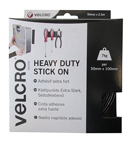 Velcro EC60245 Nastro Extra-Strong, 50 mm x 2.5 m, Nero