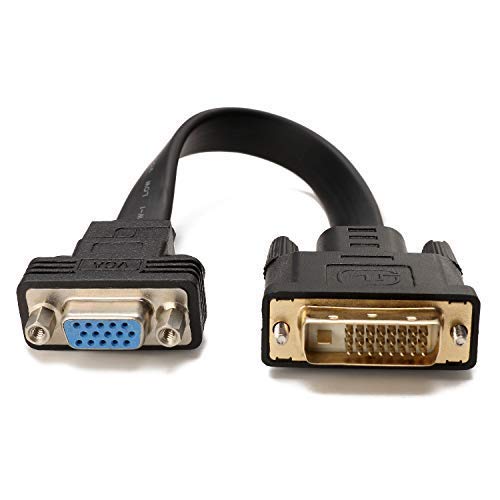 CABLEDECONN Active DVI-D Dual Link 24+1 Cavo da maschio a VGA femmina E0207, cavo adattatore convertitore piatto 15CM M/F Linea piatta.