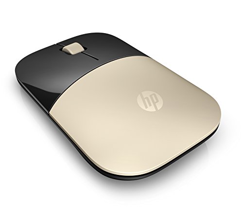 HP - PC Z3700 Mouse Wireless, Sensore Preciso, Tecnologia LED Blue, 1200 DPI, 3 Pulsanti, Rotella Scorrimento, Ricevitore USB Wireless 2.4 GHz Incluso, Design Pratico e Confortevole, Oro