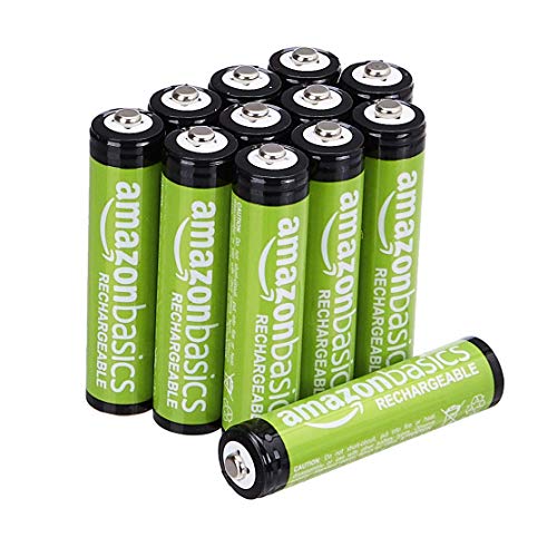 AmazonBasics - Batterie AAA ricaricabili, pre-caricate, confezione da 12 (l’aspetto potrebbe variare dall’immagine)