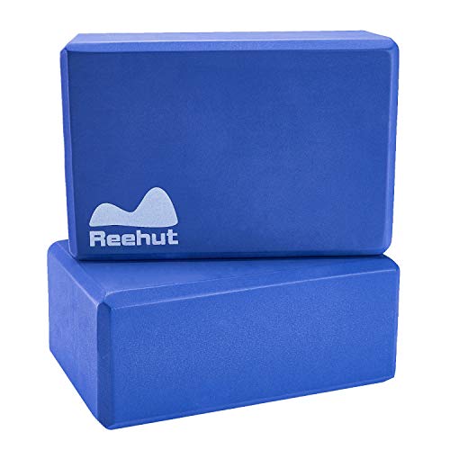 REEHUT Blocco Yoga(2 Pezzi), Mattoni Block Yoga in Schiuma Eva ad Alta densità, Ecologico e Leggero, Anti-umidità e Senza Odore, Ideale per Yoga, Pilates e Stretching ECC. - Blu, 2 Pezzi