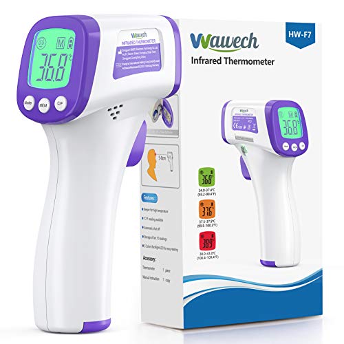 Wawech Termometro febbre infrarossi 2 in 1 Termometro frontale professionale a distanza 5-8CM Termometro digitale febbre Beeper per adulti neonati bambini