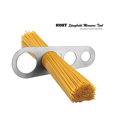 Dosaspaghetti in acciaio inox, per misurare la pasta lunga, utensile da cucina, per spaghetti, con 4 fori di misurazione (misura fino a una porzione per quattro adulti)