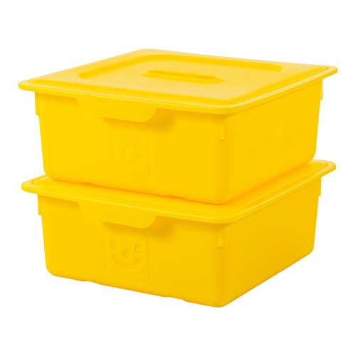 Iris Ohyama 135623 kdl-330 Set di 2 scatole plastica sunnyyellow 33 x 31,5 x 13,5 cm