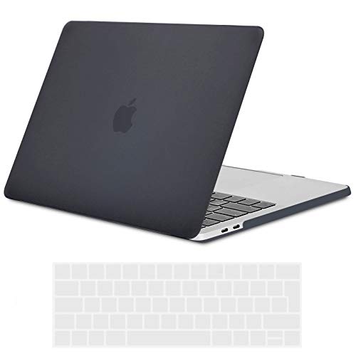 TECOOL Custodia MacBook PRO 15 Pollici 2019 2018 2017 2016 Case, Plastica Cover Rigida Copertina & Copertura della Tastiera per MacBook PRO 15,4 con Touch Bar (Modello: A1707/ A1990) -Nero Chiaro