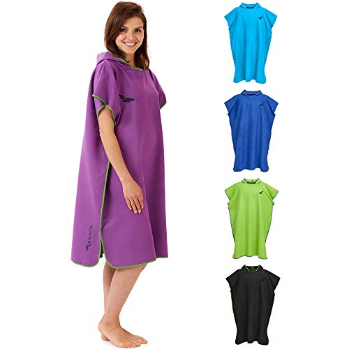 Fit-Flip Asciugamano per Cambiarsi per Donne & Uomini, Compatto e Super Leggero Taglia: M Colore: Viola-Verde