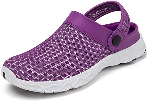 SAGUARO Sabot Donna Zoccoli da Giardino Traspirante Sandali da Spiaggia Estive Leggero Scarpe da Mare Outdoor Antiscivolo Ciabatte Pantofole, 081 Viola, 36 EU